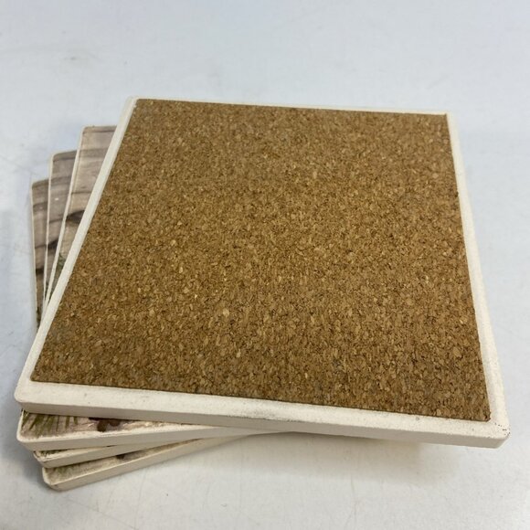 Buck Deer Antlers Coasters Set of 7 Ceramic Wildlife Hunting Lodge Cabin Cork - Picture 7 of 7